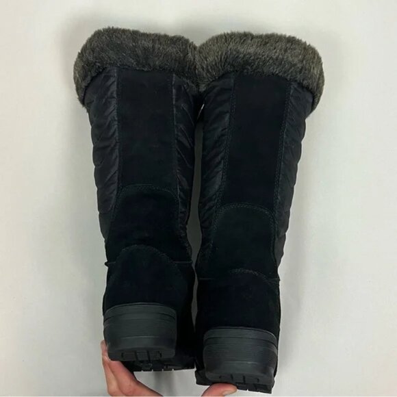 Lands' End Sophia Tall Winter Snow Boots Size 8.5 Faux Fur Suede Cold Weather - Picture 8 of 11